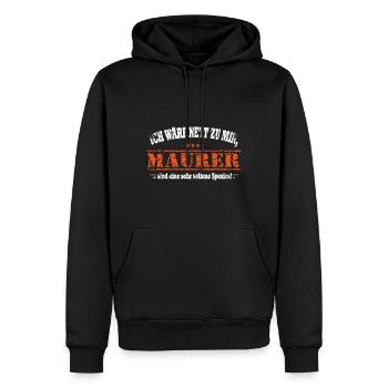 Ich wäre nett zu mir, Maurer - Männer Premium Bio Hoodie - Schwarz - Vorne - Nico (187cm)