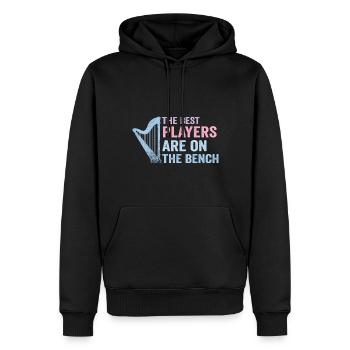 Die Besten Spieler Sitzen Auf Der Bank Harfe - Männer Premium Bio Hoodie - Schwarz - Vorne - Nico (187cm)