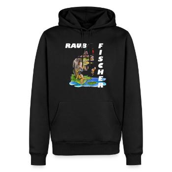 Raubfischer - Männer Premium Bio Hoodie - Schwarz - Vorne - Nico (187cm)