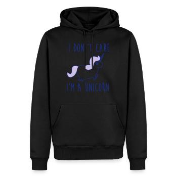 i dont care im a unicorn - Sweat à capuche Premium bio Homme - noir - Devant - Nico (187cm)