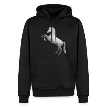 Pferd - Männer Premium Bio Hoodie - Schwarz - Vorne - Nico (187cm)