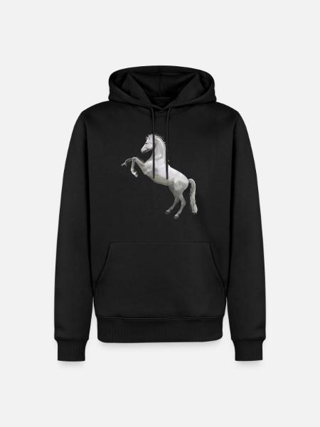 Pferd - Männer Premium Bio Hoodie - Schwarz