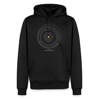 Sonnensystem - Männer Premium Bio Hoodie - Schwarz - Vorne - Nico (187cm)