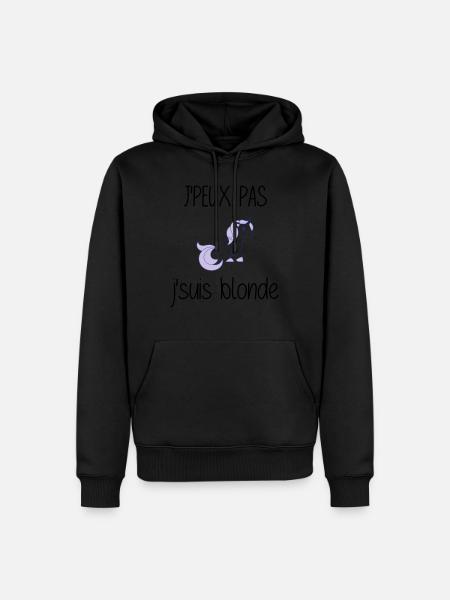 j'peux pas j'suis blonde - Sweat à capuche Premium bio Homme - noir