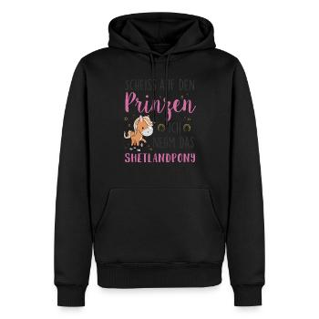 Scheiss auf den Prinzen Shetlandpony - Männer Premium Bio Hoodie - Schwarz - Vorne - Nico (187cm)