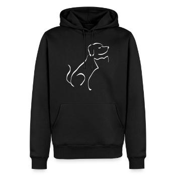 Hund Katze - Männer Premium Bio Hoodie - Schwarz - Vorne - Nico (187cm)