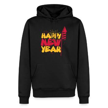 Happy new year - Männer Premium Bio Hoodie - Schwarz - Vorne - Nico (187cm)