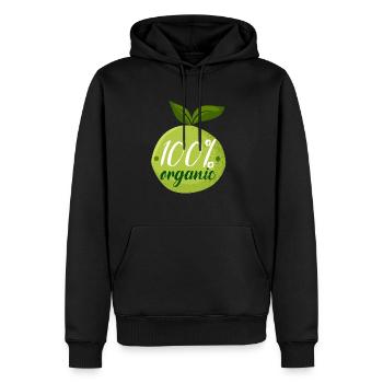 100% bio - Sweat à capuche Premium bio Homme - noir - Devant - Nico (187cm)