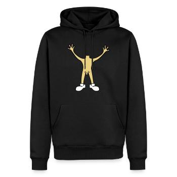 maennlich penis nackt haende hoch halten koerper o - Männer Premium Bio Hoodie - Schwarz - Vorne - Nico (187cm)