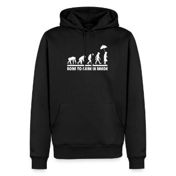 BORN TO FAIRE LA BANDE - Sweat à capuche Premium bio Homme - noir - Devant - Nico (187cm)