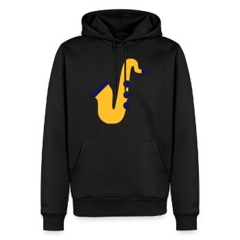 Saxophone - Men’s Premium Organic Hoodie - black - Front - Nico (187cm)