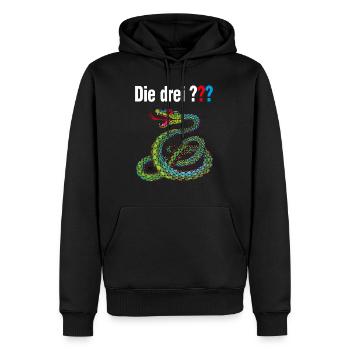 Die Drei ??? und die singende Schlange - Männer Premium Bio Hoodie - Schwarz - Vorne - Nico (187cm)