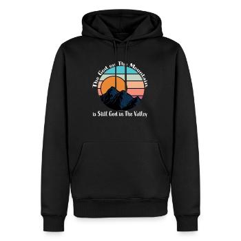 Le Dieu La Montagne Dans Dieu Toujours Dans La Vallée - Sweat à capuche Premium bio Homme - noir - Devant - Nico (187cm)