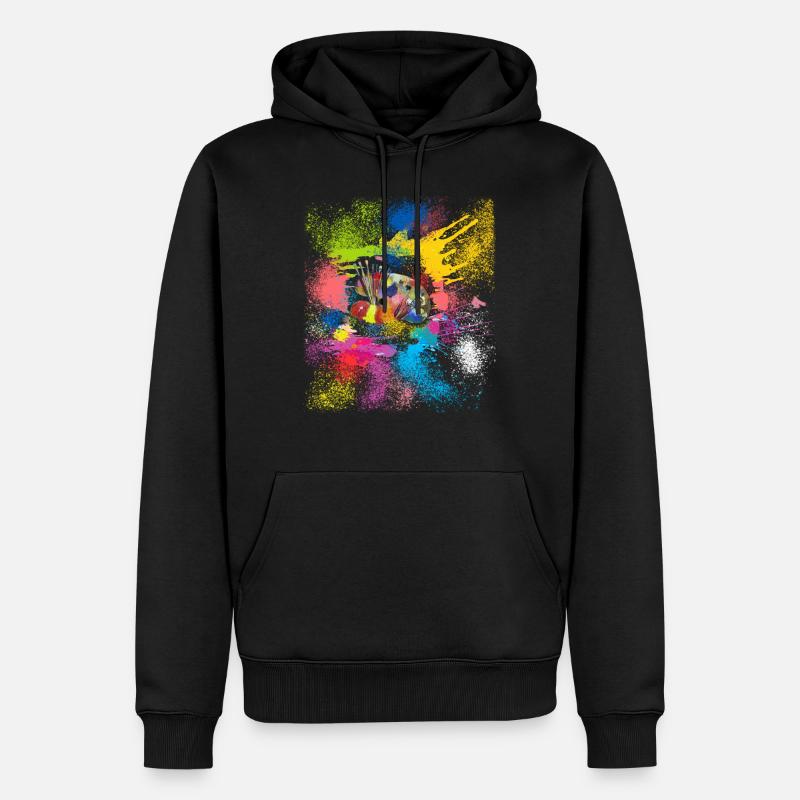 Die Kunst des Malens - Männer Premium Bio Hoodie - Schwarz