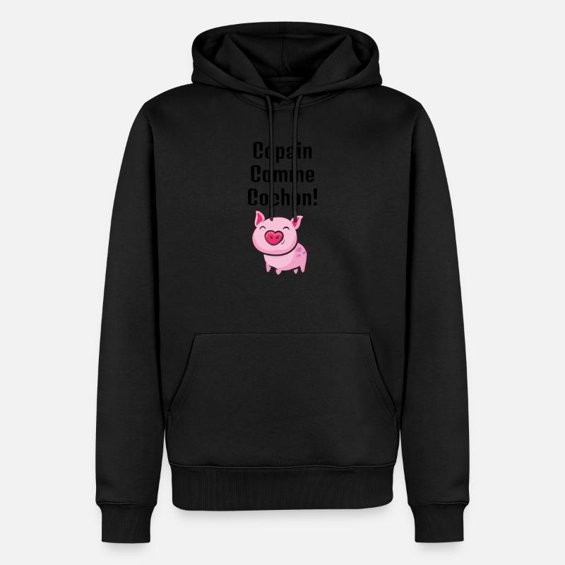 copain comme cochon - Sweat à capuche Premium bio Homme - noir
