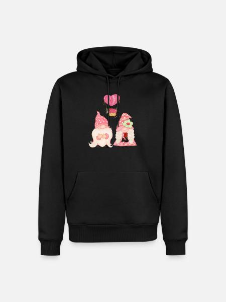 Valentine's day gnome - Men’s Premium Organic Hoodie - black