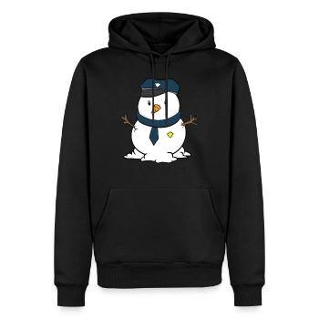 Weihnachtsschneemann Weihnachten Polizei Kinder - Männer Premium Bio Hoodie - Schwarz - Vorne - Nico (187cm)