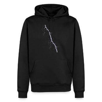 Blitz blau - Männer Premium Bio Hoodie - Schwarz - Vorne - Nico (187cm)