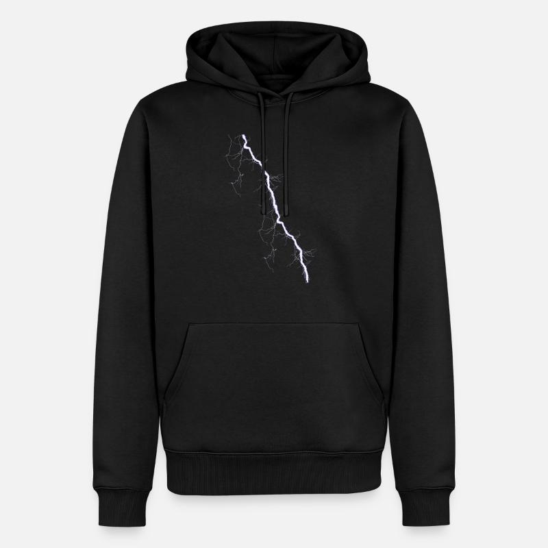 Bleu éclair - Sweat à capuche Premium bio Homme - noir