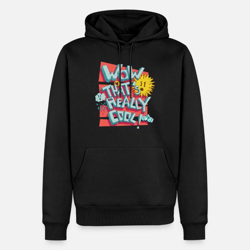 wow thats really cool - Sweat à capuche Premium bio Homme - noir
