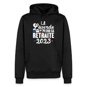 La Légende Prend Sa Retraite 2023 Cadeau - Sweat à capuche Premium bio Homme - noir - Devant - Nico (187cm)