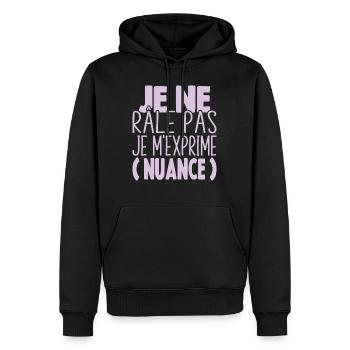 Je Ne Râle Pas Je M'exprime Nuance Cadeau Humour - Sweat à capuche Premium bio Homme - noir - Devant - Nico (187cm)