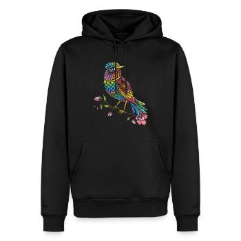 Vogel Mandala Vogelbeobachter Vogelfreund Buntes - Männer Premium Bio Hoodie - Schwarz - Vorne - Nico (187cm)
