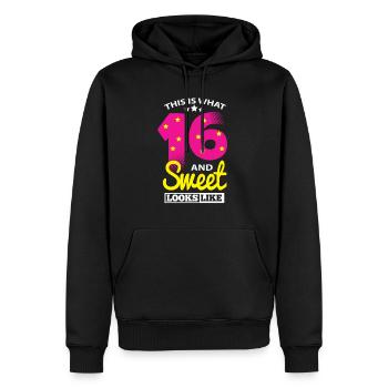 Sweet Sixteen Geburtstag Geschenke für 16 Jahre - Männer Premium Bio Hoodie - Schwarz - Vorne - Nico (187cm)