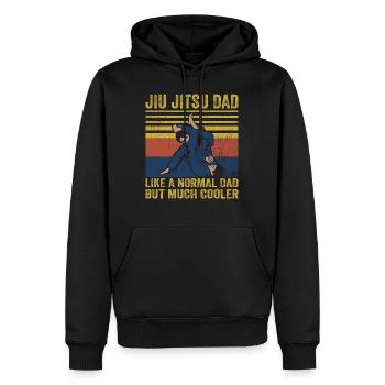 Jiu Jitsu Dad Like A Normal Dad But Much Cooler BJ - Männer Premium Bio Hoodie - Schwarz - Vorne - Nico (187cm)