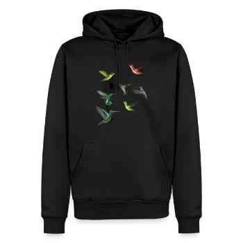 Kolibri Löwenzahn Hummel Kolibri Vogel Shirt - Männer Premium Bio Hoodie - Schwarz - Vorne - Nico (187cm)