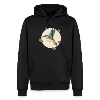 Colibri Feuilles de la lune Colibri Colibri oiseau - Sweat à capuche Premium bio Homme - noir - Devant - Nico (187cm)