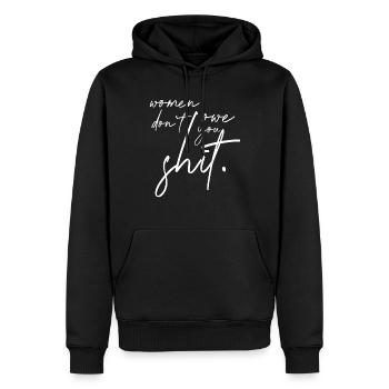 Les femmes ne vous doivent rien Badass Feminist AF - Sweat à capuche Premium bio Homme - noir - Devant - Nico (187cm)