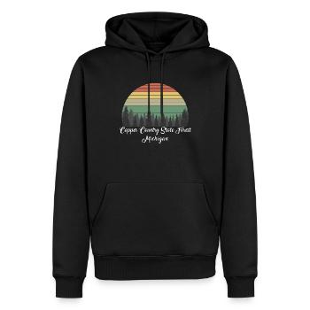 Forêt domaniale de Copper Country - Sweat à capuche Premium bio Homme - noir - Devant - Nico (187cm)