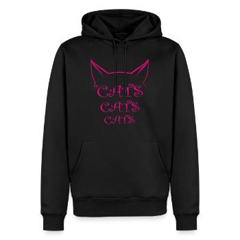 Chat Katze - Sweat à capuche Premium bio Homme - noir - Devant - Nico (187cm)