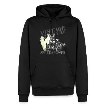 Retro sidecar motorcycle Speed & Power - Men’s Premium Organic Hoodie - black - Front - Nico (187cm)