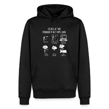Cadeau Archer sport tir à l'arc humour - Sweat à capuche Premium bio Homme - noir - Devant - Nico (187cm)