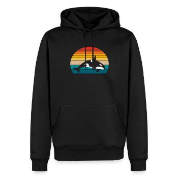 Cadeaux de baleine orque - Sweat à capuche Premium bio Homme - noir - Devant - Nico (187cm)