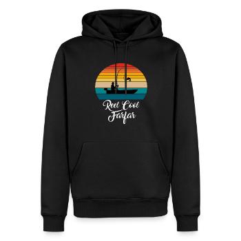 Cadeaux de pêche Reel Cool Farfar - Sweat à capuche Premium bio Homme - noir - Devant - Nico (187cm)