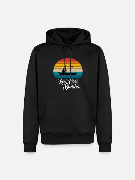 Reel Cool Bumba Fishing Gifts - Men’s Premium Organic Hoodie - black