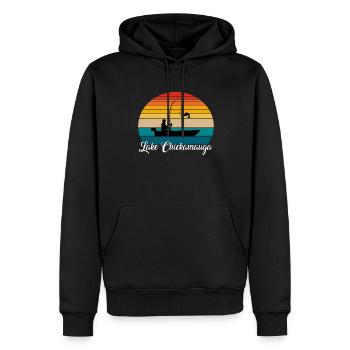 Lieu de pêche du lac Chickamauga - Sweat à capuche Premium bio Homme - noir - Devant - Nico (187cm)