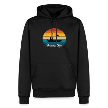 Lieu de pêche du lac Pomona - Sweat à capuche Premium bio Homme - noir - Devant - Nico (187cm)