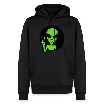 Ufo Alien - Männer Premium Bio Hoodie - Schwarz - Vorne - Nico (187cm)