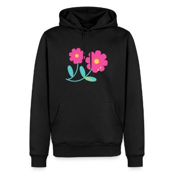 Fleur - Sweat à capuche Premium bio Homme - noir - Devant - Nico (187cm)