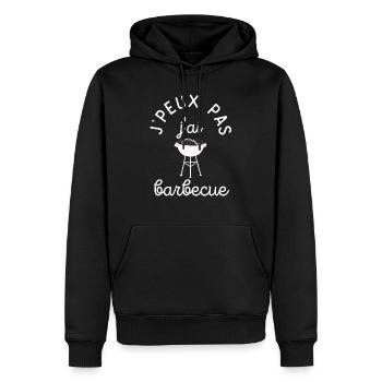 j peux pas j ai barbecue - Sweat à capuche Premium bio Homme - noir - Devant - Nico (187cm)