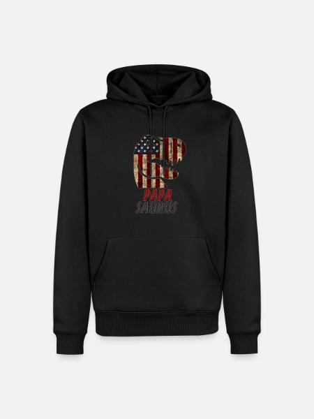 Patriotic Papa Dinosaur - Men’s Premium Organic Hoodie - black