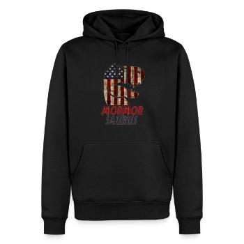 Patriotic Mormor Dinosaur - Männer Premium Bio Hoodie - Schwarz - Vorne - Nico (187cm)