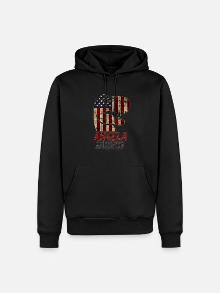 Patriotic Angela Dinosaur Angelasaurus - Men’s Premium Organic Hoodie - black