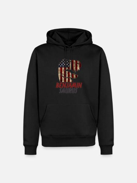 Patriotic Benjamin Dinosaur Benjaminsaurus - Men’s Premium Organic Hoodie - black