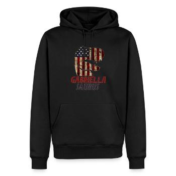 Patriotique Gabriella Dinosaure Gabriellasaurus - Sweat à capuche Premium bio Homme - noir - Devant - Nico (187cm)