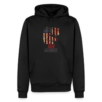 Patriotic Ian Dinosaur Iansaurus - Männer Premium Bio Hoodie - Schwarz - Vorne - Nico (187cm)